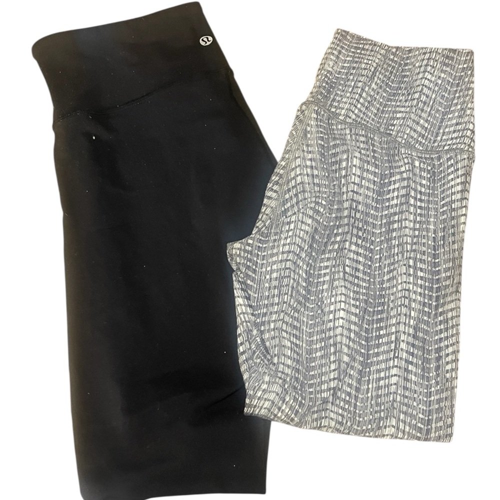 Lululemon Wunder Under Cropped Leggings. Black   leggings Both Size 6